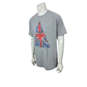 Def Leppard Triangle Logo Men's XL Short Sleeve Crew-Neck Gray T Shirt - Picture 1 of 9