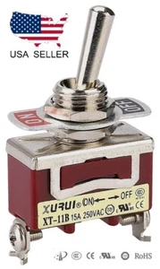 HEAVY DUTY SPST (ON)-OFF MOMENTARY TOGGLE SWITCH - SCREW TERMINALS (11BF) - Picture 1 of 1
