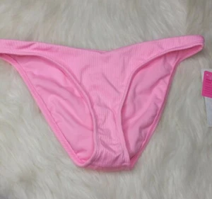 Xhilaration Size Small Cheeky Bikini Bottom pink ribbed new - Picture 1 of 8