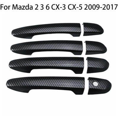 Чехлы на ручки для 4 дверей автомобиля из углеродного волокна для Mazda 2 3 6 CX-3 CX-5 2009-2017 ABS - Изображение 1 из 4