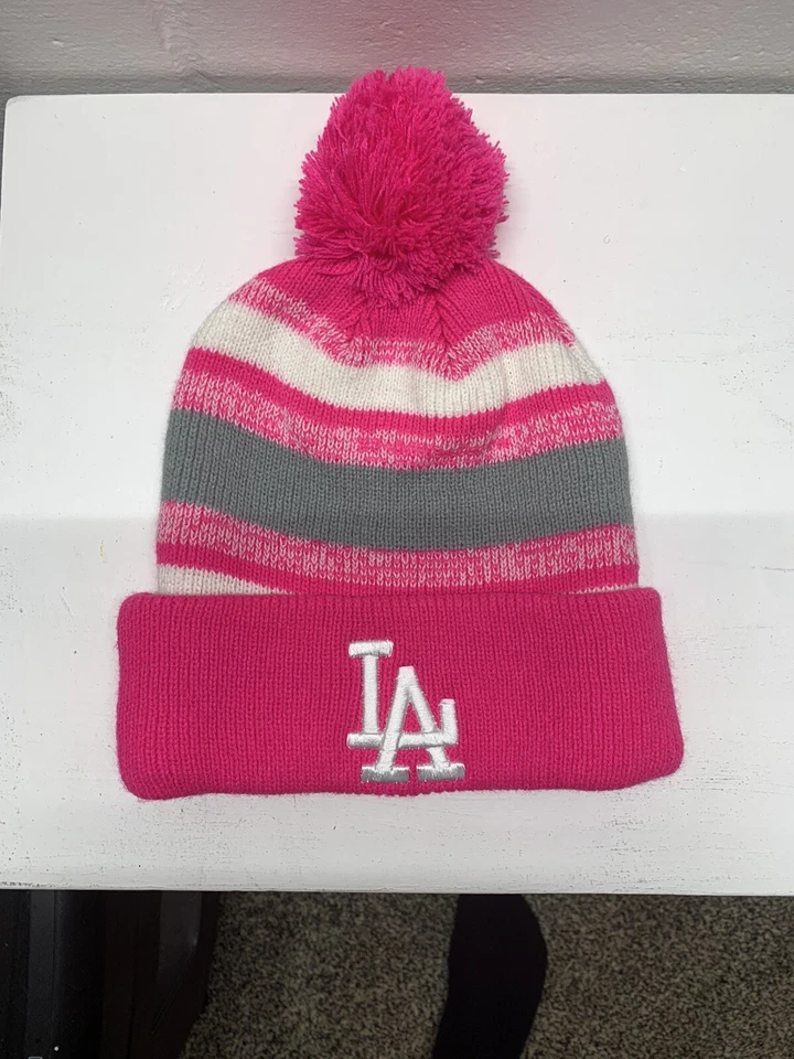 Rosa y gris con las letras LA en él gorro Foto 1 de 4