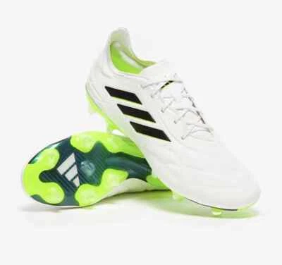 TALLA 9 NUEVOS TACOS DE FÚTBOL ADIDAS COPA PURE.1 FG BLANCO Y VERDE PARA HOMBRE HQ8971 Foto 1 de 4