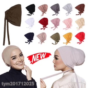 Bufanda para la cabeza musulmana ajustable Hijab interior Gorras Mangufanda inferior islámica Ninja Sombrero - Imagen 1 de 28