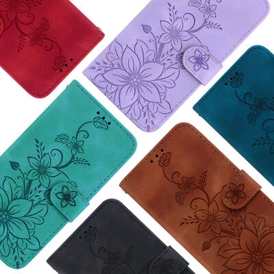 Flower Leather Wallet Phone Case For iPhone 11 12 13 14 15 16 Pro Max XR 7 8 SE - Image 1 of 4