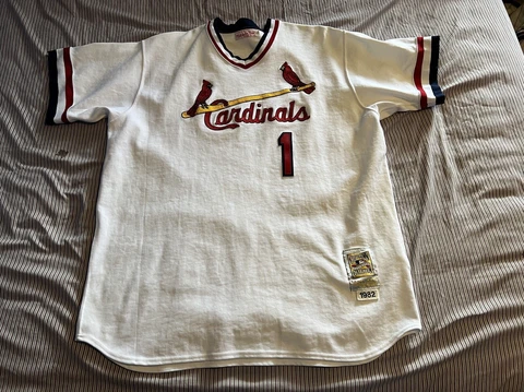 100% Authentic 1982 St Louis Cardinals Ozzie Smith Mitchell Ness Jersey 3XL Cover