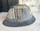 Vintage Patchwork Wool Irish Walking Bucket Hat Donegal Tweed For Shandon Wool