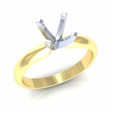 14k Gold Round Stone 4-Prong Solitaire Engagement Ring Setting For Women