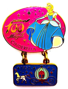 DISNEY Trading Pin - 100 Years of Magic Series - CINDERELLA Dangle Pin - Picture 1 of 2