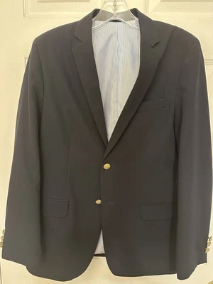Blazer Traje Chaqueta Azul Marino Talla 16 IZOD Botón Latón Niños Foto 1 de 4