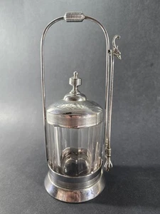Barattolo 4" Pickle Castor vintage con supporto 9" pinze artiglio pollo e coperchio superiore - Foto 1 di 12