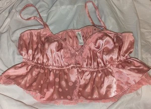 For Love & Lemons Pink fleur jacquard Top Only - Picture 1 of 6