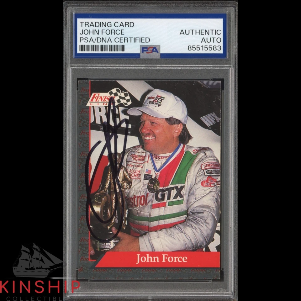 John Force signed 1993 Finish Line Card PSA DNA Slab NHRA Racing Auto C4612 - Image 1 of 1