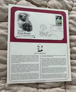 1988 Saluting Knute Rockne Greatest Collegiate Football Coach FDC 3/8/88 NM - Picture 1 of 1