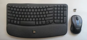NEW! Logitech Wave Keys Combo Ergonomic Wireless Keyboard and Mouse w/Dongles - Picture 1 of 12