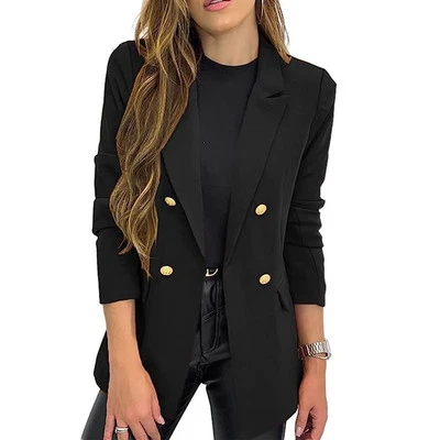 Button-Up Casual Blazer – Women's Smart Outerwear for Office or Daily Wear Foto 1 de 4