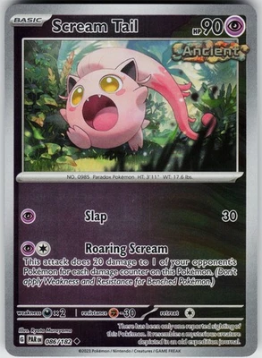Pokemon Scream Tail 086/182 SV04: Paradox Rift NM Reverse Holo card - Image 1 of 2