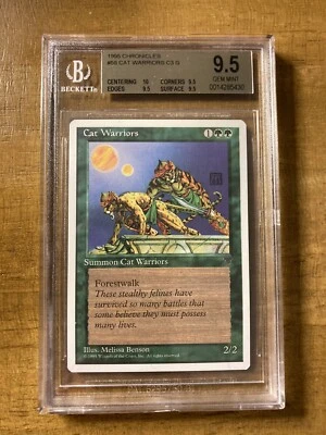 MTG✨CAT WARRIORS ✨Chronicles BGS 9.5 GEM MINT Common Creature 1995 POP 1 ! - Image 1 of 2