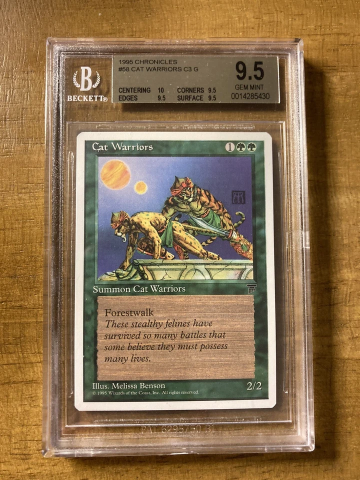 MTG✨CAT WARRIORS ✨Chronicles BGS 9.5 GEM MINT Common Creature 1995 POP 1 ! - Image 1 of 2