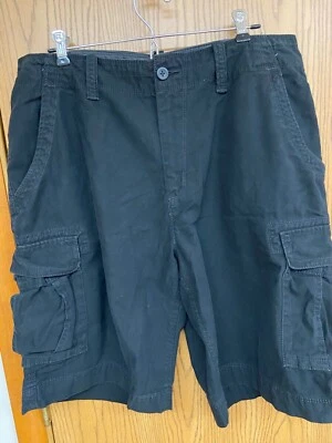 Shorts Arazona Jean Company Masculino Tamanho 36 Preto Cargo Comprimento Clássico Bolsos - Imagem 1 de 3