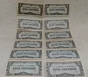3 billetes filipinos de invasión japonesa de la Segunda Guerra Mundial sin colocar 5 centavos 180716 - Imagen 1 de 8