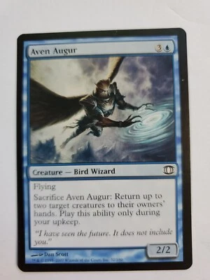 MTG Magic The Gathering Card Aven Augur Creature Bird Wizard Blue Future Sight  - Image 1 of 2