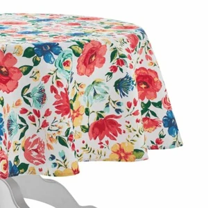 Pioneer Woman Delaney Floral Fabric Tablecloth 70" Round Cotton Polyester New - Picture 1 of 4