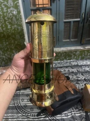 12" Minor Oil  Lamp Nautical Brass Maritime Mining Ship Lantern Boat Light - Image 1 of 4