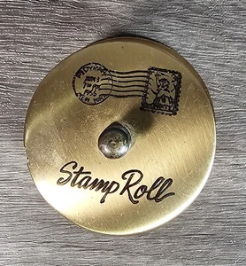 Vintage brass metal desk top stamp roll dispenser - Picture 1 of 5