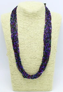 New Multi Strand Purple Bohemian Glass Necklace #BG9 - Picture 1 of 2