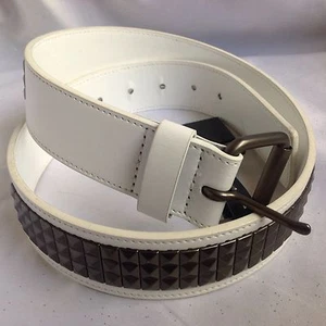 Surplus weißer dreireihiger Nietengürtel Größe Small 30"-32"-Neu - Bild 1 von 5