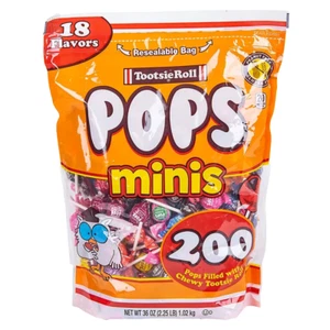 RI One Bag mit 200 Tootsie Mini Pops - 18 Geschmacksrichtungen - Bild 1 von 2