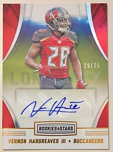 2016 Panini Rookies & Stars LONGEVITY AUTO #RLS-VH3 Vernon Hargreaves III /75 - Picture 1 of 2