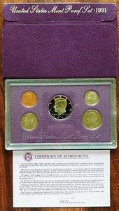 1991 United States Mint Proof Set Box & COA - Picture 1 of 2