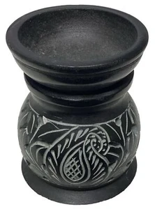 Sammlerstück dekorative Räuchergefäß 4" hoch schwarz & weiß Paisleymuster - Bild 1 von 8