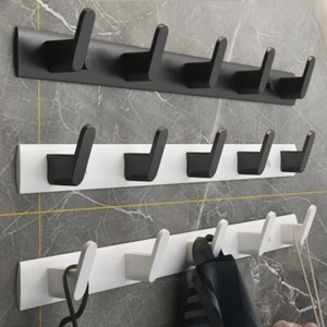 Bathroom Towel Hook Rack Wall Hanger Clothes Holder Kitchen Bedroom Organizer - Picture 1 of 21