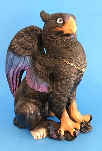 VTG Windstone Editions Peña 1989 Black Sunset Male Griffin Blue Eyes Retired 9” - Picture 1 of 9