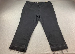 Pantalones de mezclilla ajustados Universal Thread de tiro alto años 90 para mujer 24 regular negro dobladillo crudo elástico - Imagen 1 de 18
