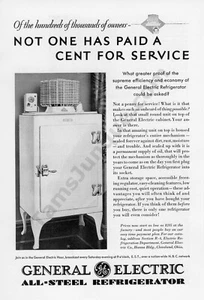 Refrigerador General Electric 1930 todo acero vintage estampado coleccionable anuncio (224) - Imagen 1 de 1