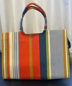 Vintage Margaret Smith gestreifte Handtasche Geldbeutel mehrfarbig - Bild 1 von 9