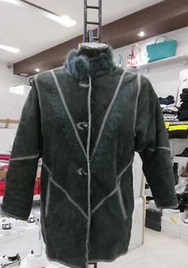 MONTONE SHEARLING Damen Woman Grün Echtleder VINTAGE Gr. 46 MON 738 LZ - Bild 1 von 8