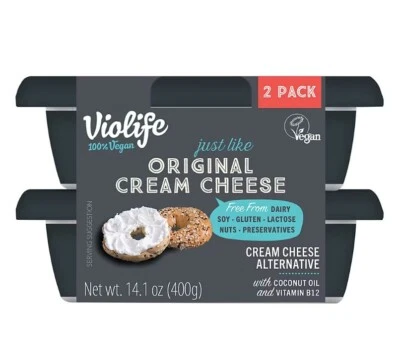 Violife Just Like Cream Cheese Original, Vegano Sin Lácteos, 2 paquetes/7,05 oz. Foto 1 de 3