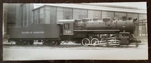 BANGOR & AROOSTOCK RAILROAD MAINE TRAIN LOCOMOTIVE GREAT ANTIQUE PHOTO PANORAMA - Picture 1 of 2