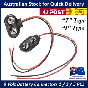 9v Battery Clip Snap Connector / Holder - T type & I type - 9 Volt 5 / 2 / 1 pc - Picture 1 of 3