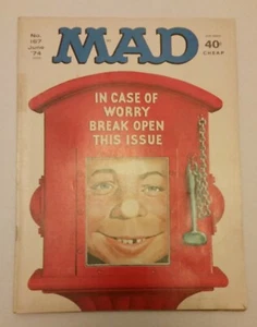 Mad magazine June 1974 #167 In Case of Worry cover. Like New cond. Vintage. - Picture 1 of 5