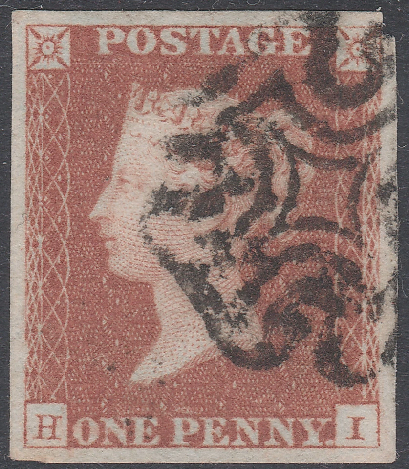 1841 SG8 1d RED BROWN PLATE 22 VERY FINE USED 4 MARGIN MALTESE CROSS MIS IMP HI - Image 1 of 2