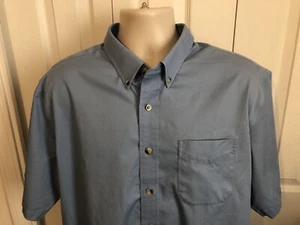 Herren L.L. Bean Kurzarmhemd mit Knopfleiste 100% Baumwolle XL blau B1 - Bild 1 von 4