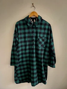 THE LINO LOUNGE Italy Label Green Long Sleeve Flannelette Women TShirt Dress M - Picture 1 of 7