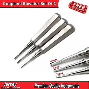 Dental Extracting Coupland Elevators Set OF 3 Surgical Root Extracting Elevator - Picture 1 of 4