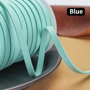 25yds Faux Leather Suede Cord Lace Flat Strap Thread Bead String DIY 5mm Costume - Picture 1 of 23