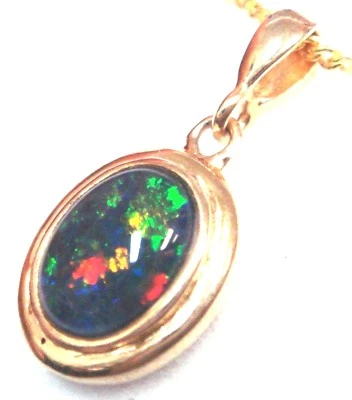 Australia Opal Natural Black Triplet Opal Pendant 5.305cts With Solid Silver Set - Image 1 of 4